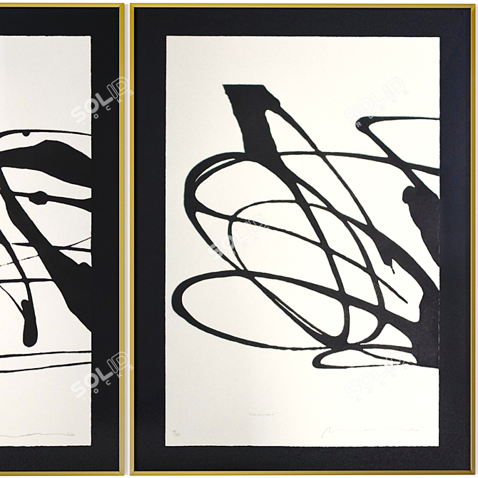 Engraving Art Frames - Trazado Collection 3D model image 3