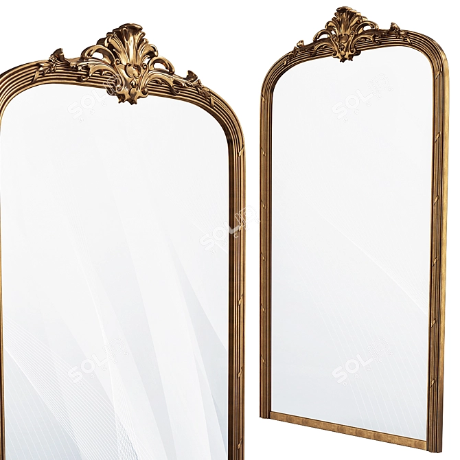 Scandinavian Retro Wall Mirror 3D model image 3