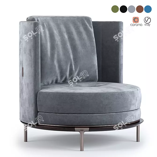 Stylish Aster Estee Armchair 3D model image 1