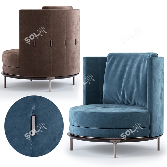 Stylish Aster Estee Armchair 3D model image 2