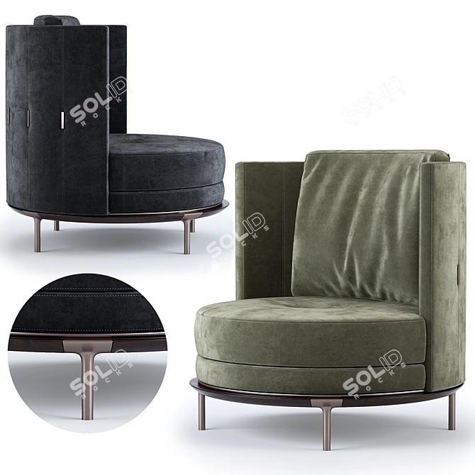 Stylish Aster Estee Armchair 3D model image 3