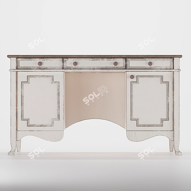 Victorian Classic Work Desk 3D model image 1