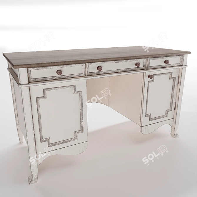 Victorian Classic Work Desk 3D model image 2