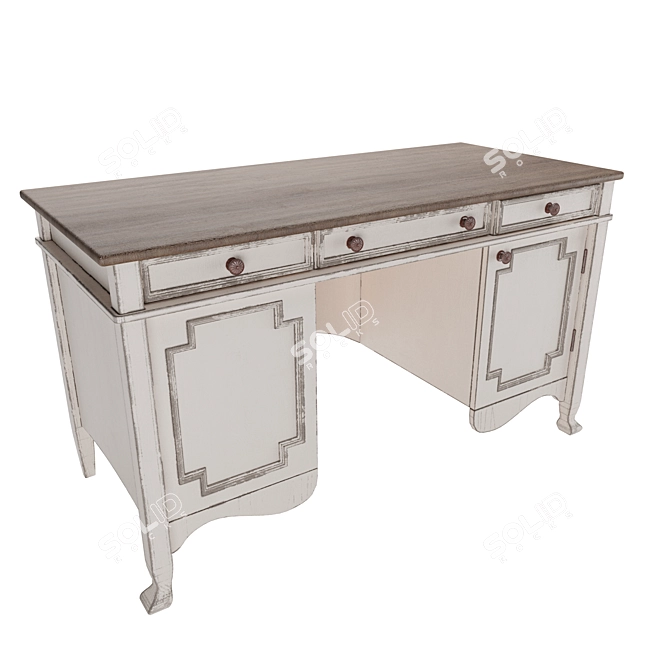 Victorian Classic Work Desk 3D model image 6