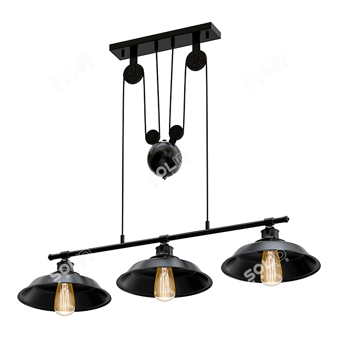 Elegant Roseto Red Deer Chandelier 3D model image 1