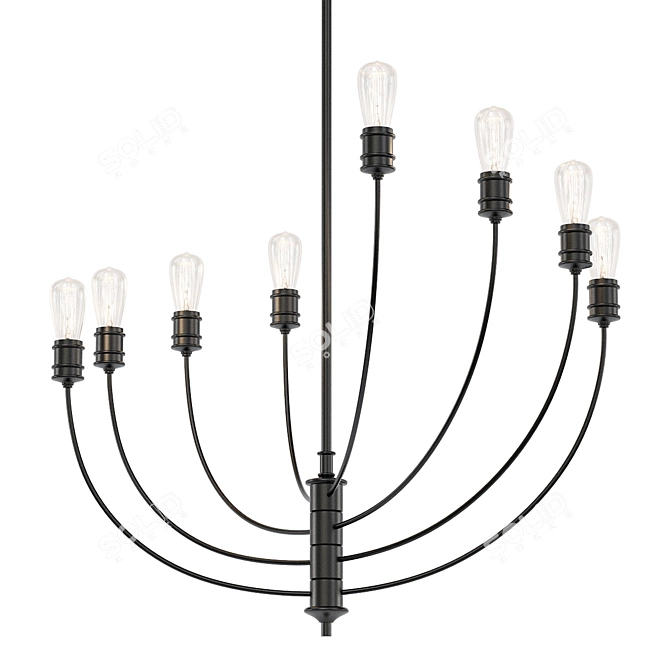 Elegant Hatton 8-Light Chandelier 3D model image 1