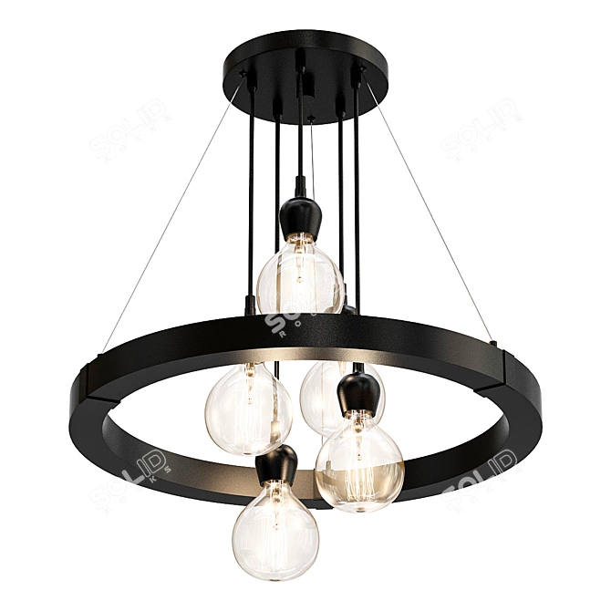 Sleek Martos 5-Light Chandelier 3D model image 1