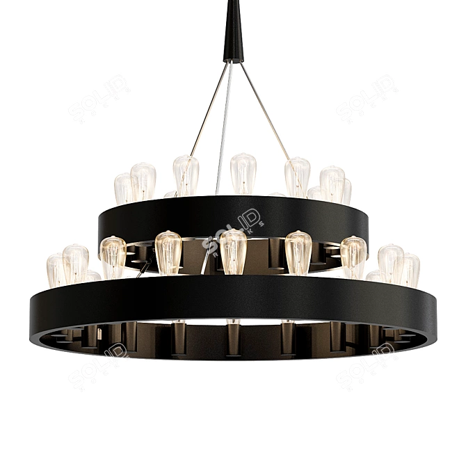 Elegant Robert Abbey Candelaria Chandelier 3D model image 1