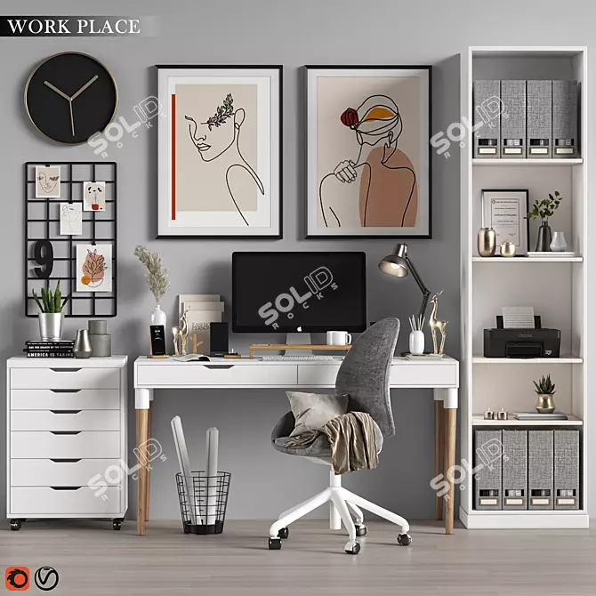 IKEA 2015 Workstation 3D model image 1
