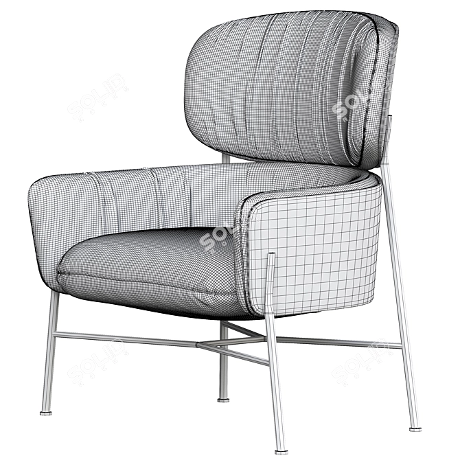 Elegant Caristo Armchair: Modern Comfort 3D model image 4