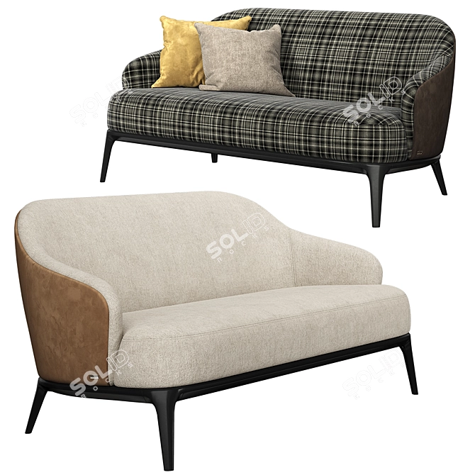 Modern Compact Furman Sofa 3D model image 1