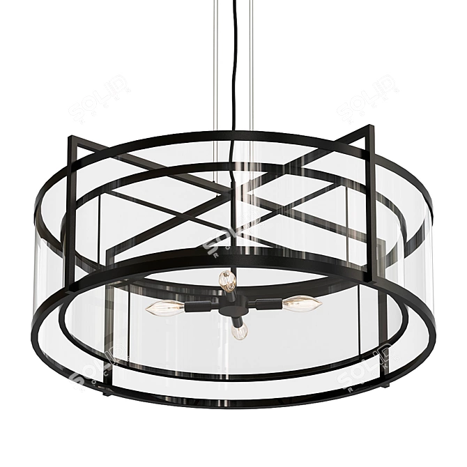 Stylish Elk Lighting Chandelier 3D model image 1
