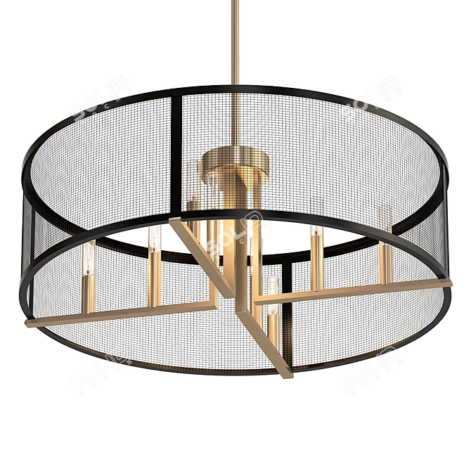 Titus 8 Light Metal Chandelier 3D model image 1