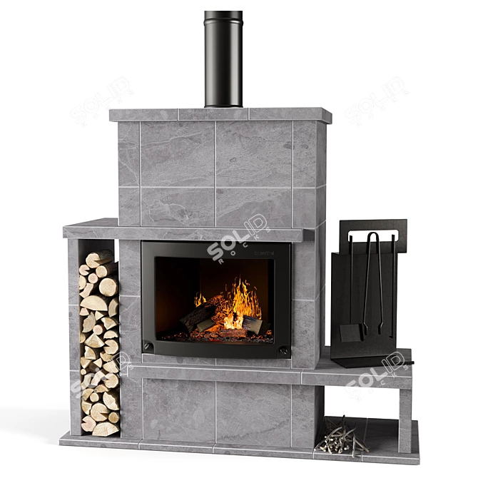 Ostro Fireplace Insert: Keddy SK 204 3D model image 1