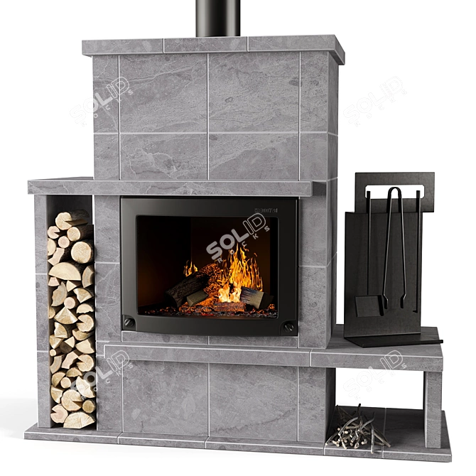 Ostro Fireplace Insert: Keddy SK 204 3D model image 2