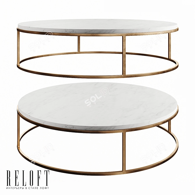 Nicholas Marble Round Coffee Table - Elegant Design 3D model image 1