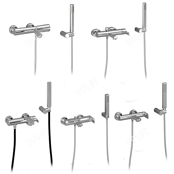 Cezares Set 05: Adjustable Shower Head 3D model image 2