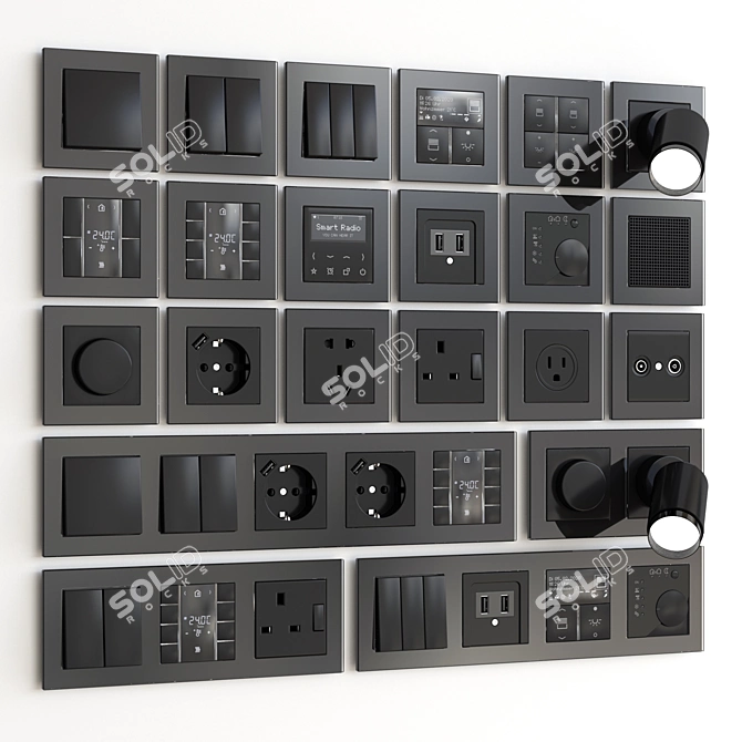 Jung A Creation Glass Wall Switch: Trendy Designs & Smart Functionality 3D model image 2