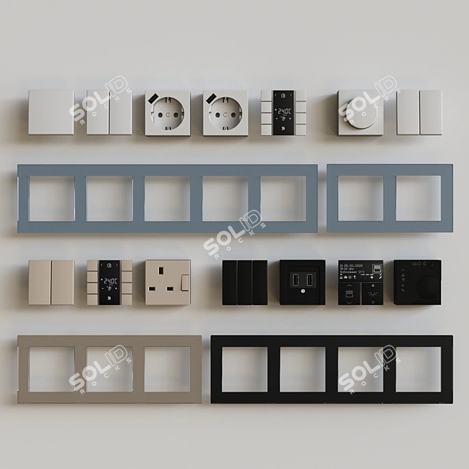 Jung A Creation Glass Wall Switch: Trendy Designs & Smart Functionality 3D model image 10