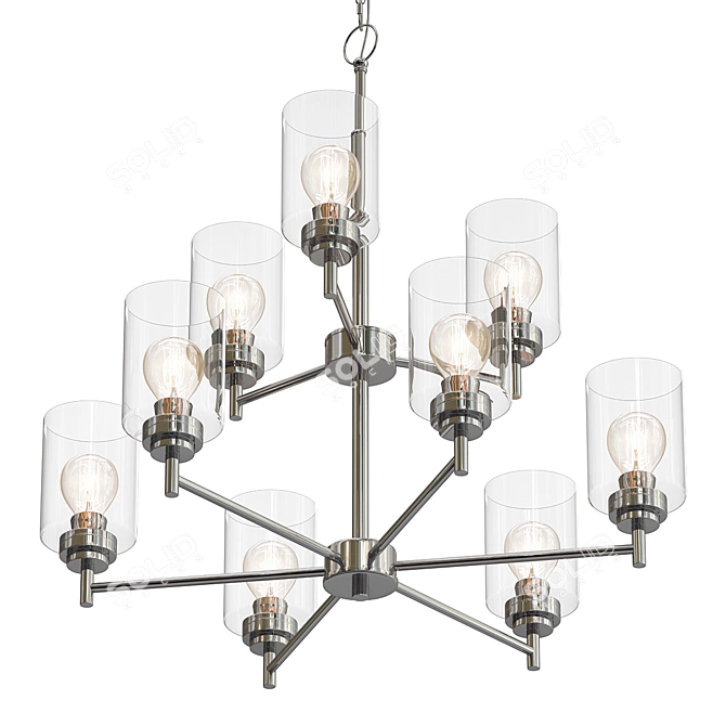 Elegant Winslow 9-Light Chandelier 3D model image 1