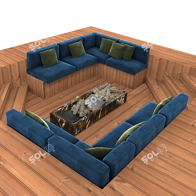 Aquaflex Sofarino: Convertible Seating for Overflow Pools 3D model image 1