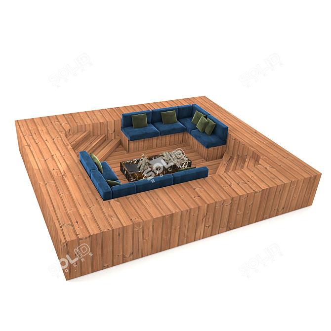 Aquaflex Sofarino: Convertible Seating for Overflow Pools 3D model image 6