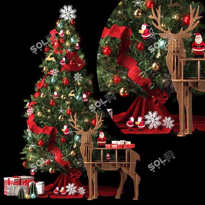 Festive Holiday Decor Set 3D model image 2