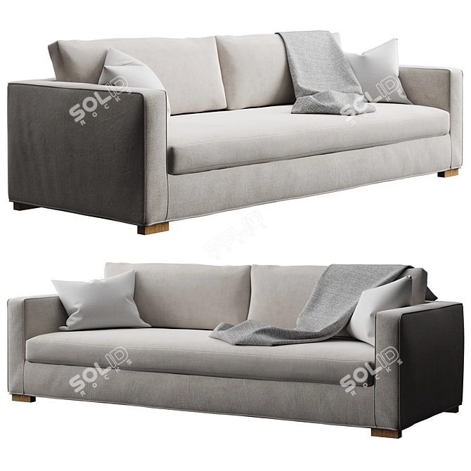 Vanguard Brandt Sofa: Extended Bench Seat 3D model image 1