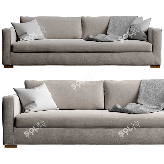 Vanguard Brandt Sofa: Extended Bench Seat 3D model image 2