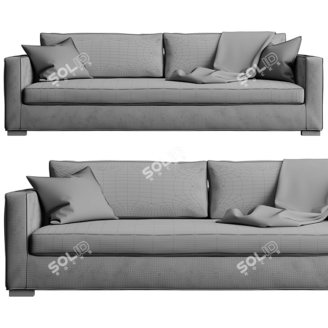 Vanguard Brandt Sofa: Extended Bench Seat 3D model image 3