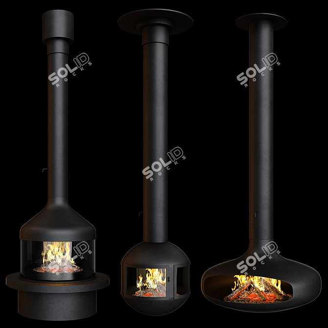 Focus Creation 1 Fireplace Set: 4 Stunning Options! 3D model image 2