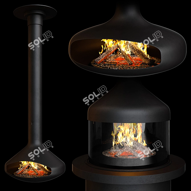 Focus Creation 1 Fireplace Set: 4 Stunning Options! 3D model image 4