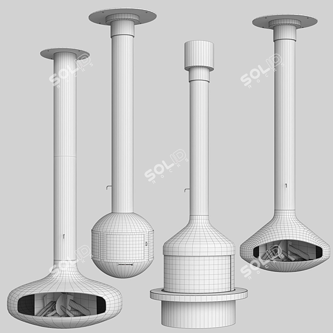 Focus Creation 1 Fireplace Set: 4 Stunning Options! 3D model image 5