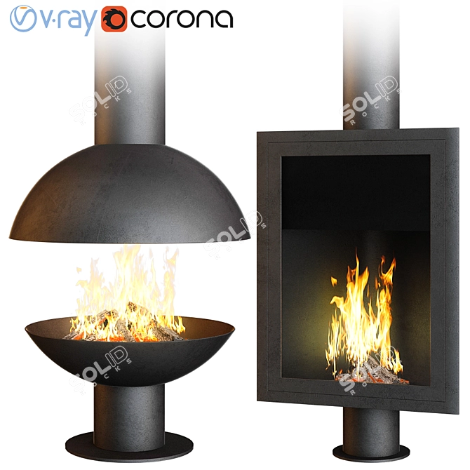 Focus Creation 3: The Ultimate Fireplace Set 3D model image 1