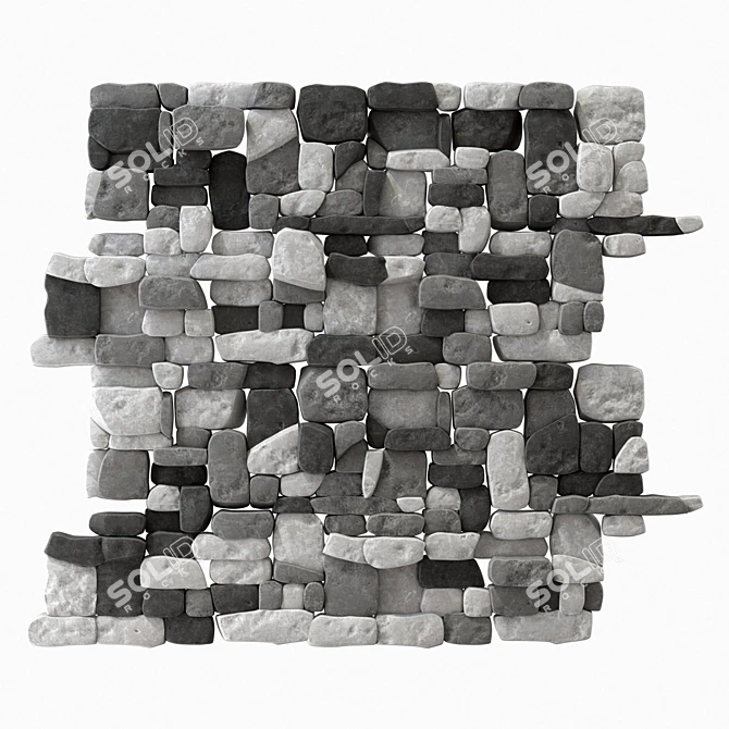 Smooth Stone Block Decor 3D model image 1