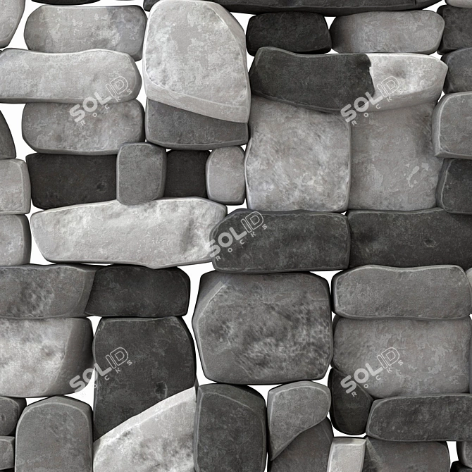 Smooth Stone Block Decor 3D model image 2