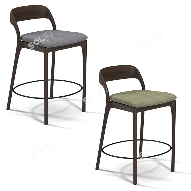 Neva Bar Stool: Stylish and Durable 3D model image 1