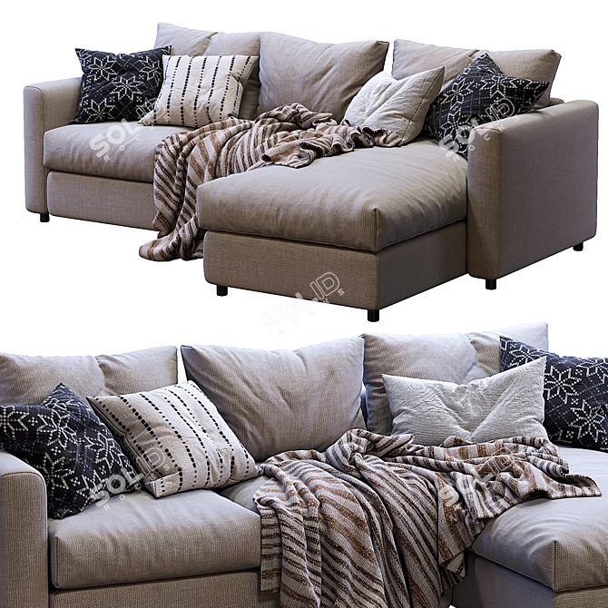 Stylish and Versatile Ikea Vimle Sofa 3D model image 2