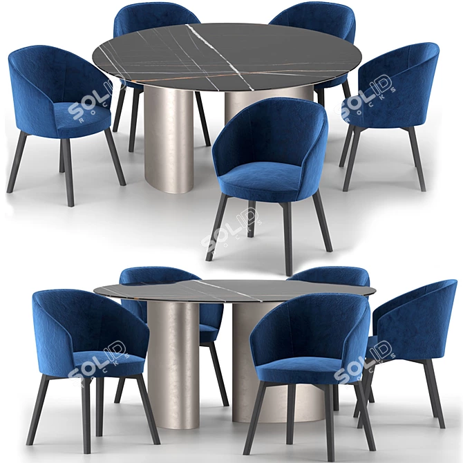 Chic Shirley Chair & Tangeri Table 3D model image 1