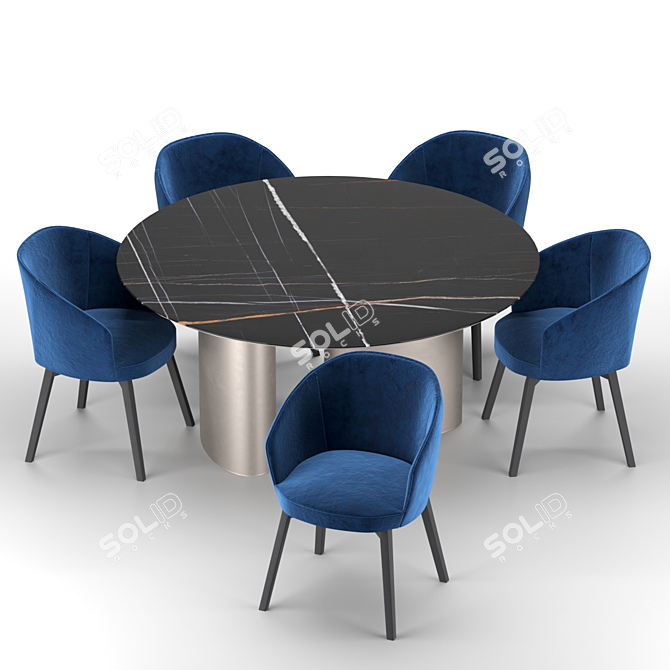 Chic Shirley Chair & Tangeri Table 3D model image 2