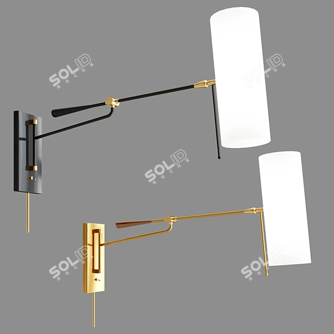 Frankfort Articulating Wall Sconce - Elegant Lighting Solution 3D model image 1