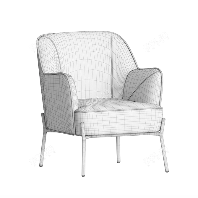 Elegant Velvet Armchair: Nora 3D model image 4