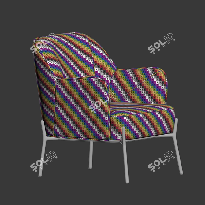 Elegant Velvet Armchair: Nora 3D model image 5