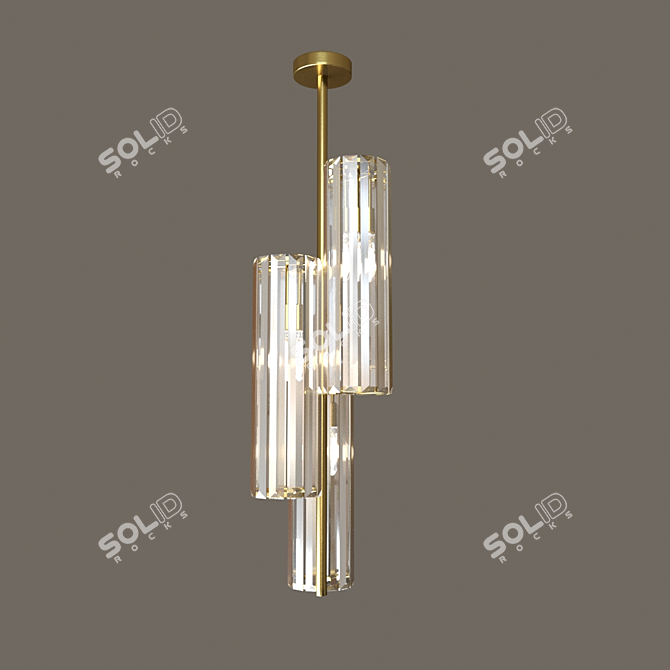 Elegant Reagan Triple Pendant 3D model image 1