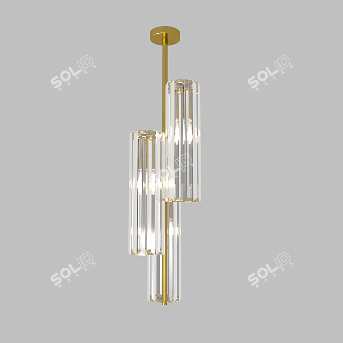 Elegant Reagan Triple Pendant 3D model image 4