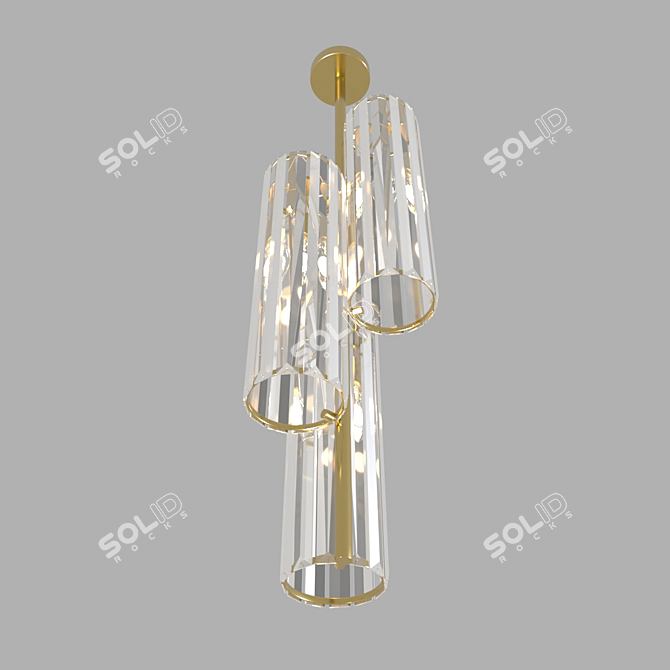 Elegant Reagan Triple Pendant 3D model image 5