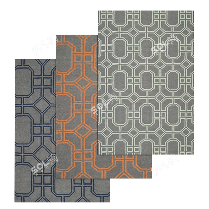 Luxury Carpet Set: High-Quality Textures 3D model image 1