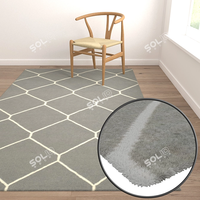 Luxury Carpet Set 2049: High-Quality Textures & Versatile Designs. 3D model image 5