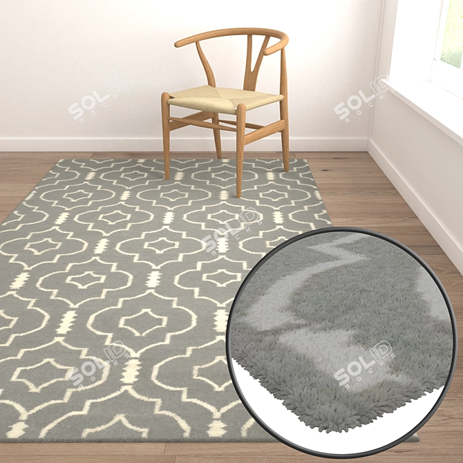 Versatile Carpet Set with High-Quality Textures 3D model image 5