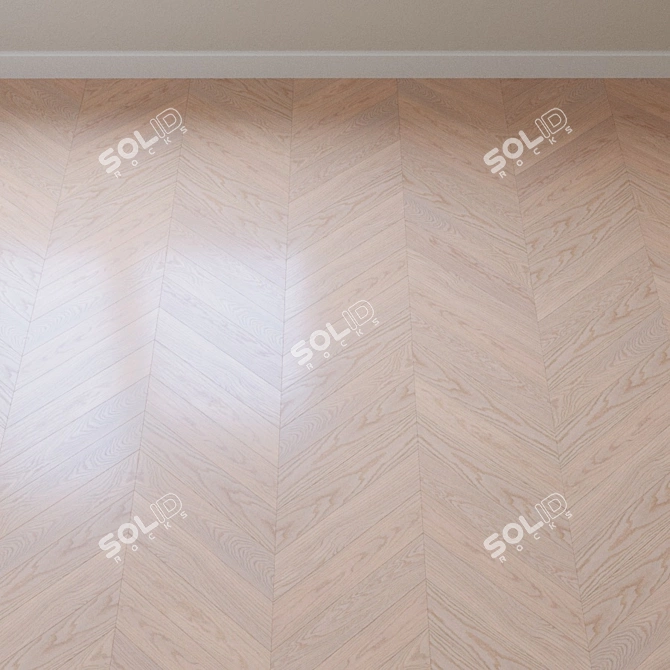 Elegant Antique White Parquet Board 3D model image 4